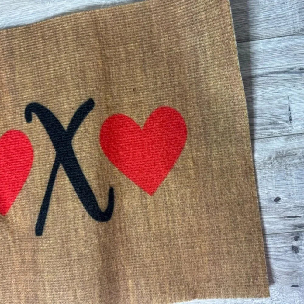 Matt floor xoxo hearts black red brown cute mat valentines love X o X o heart